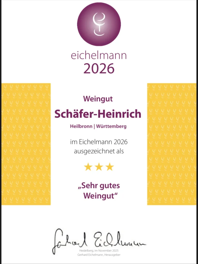 🌟🌟🌟

Wir freuen uns über die erneute Auszeichnung als „Sehr gutes Weingut“ im Eichelmann Weinführer 2026

Für uns eine tolle Bestätigung unsere Leistung und zeitgleich Motivation und Ansporn diesen Weg weiterzugehen.💪

#eichelmann #weinführer #derfeineunterschied